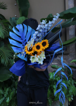 Cobalt Sunflowers Bouquet BQ-0848