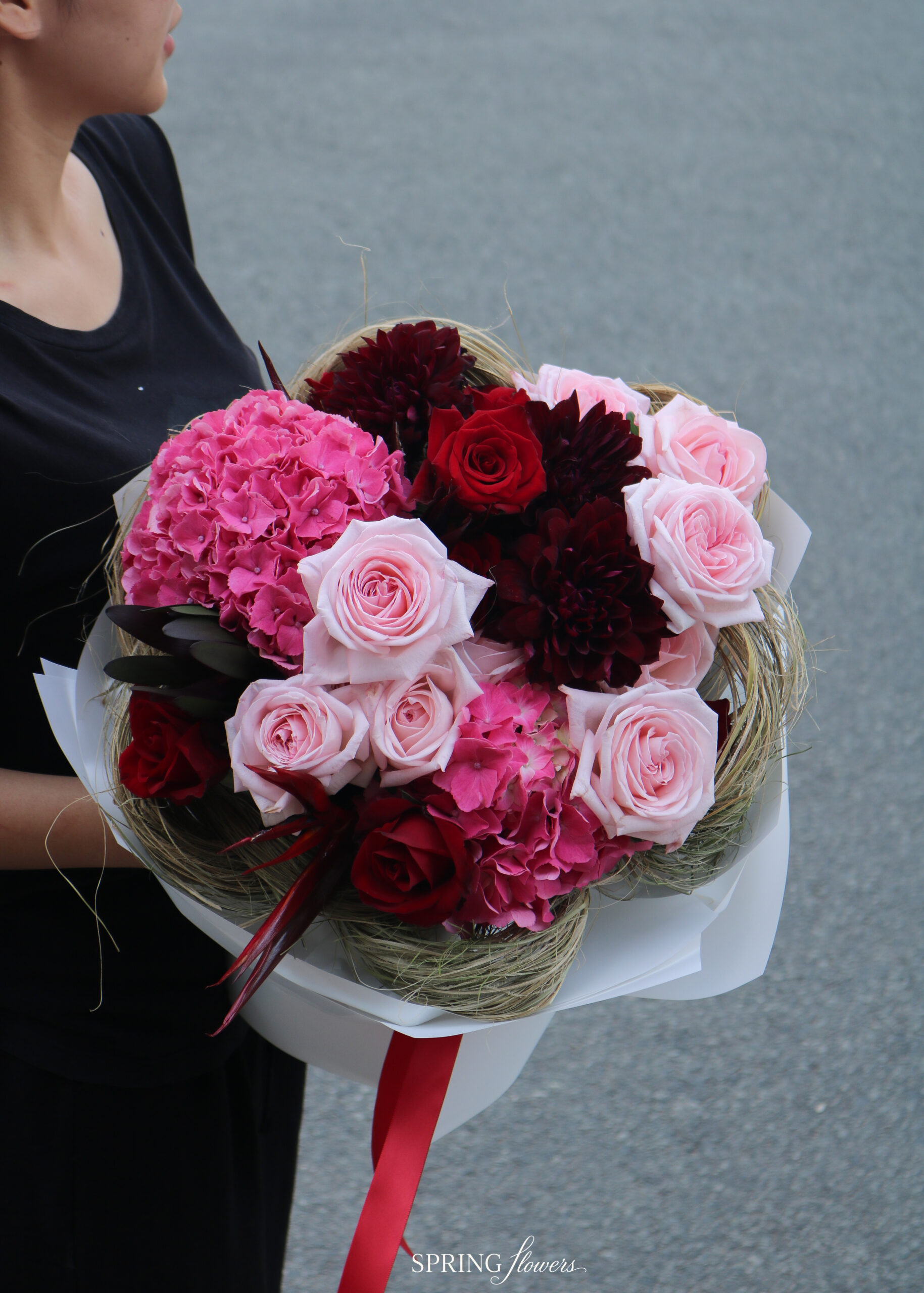 Blush & Crimson Bouquet BQ-0853 - Image 2